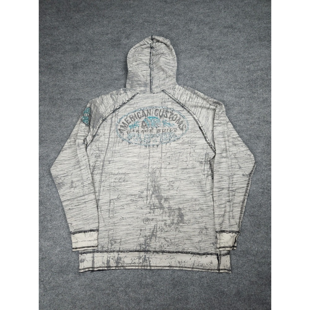 Freedom Tribe Reversible Sweatshirt Men's XXL Gray Graphic Motor Club Y2K - Picture 4 of 16